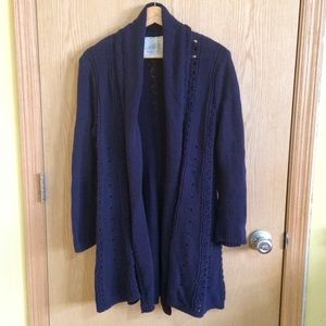 Angel Of The North Open Front Knit Long Ca…